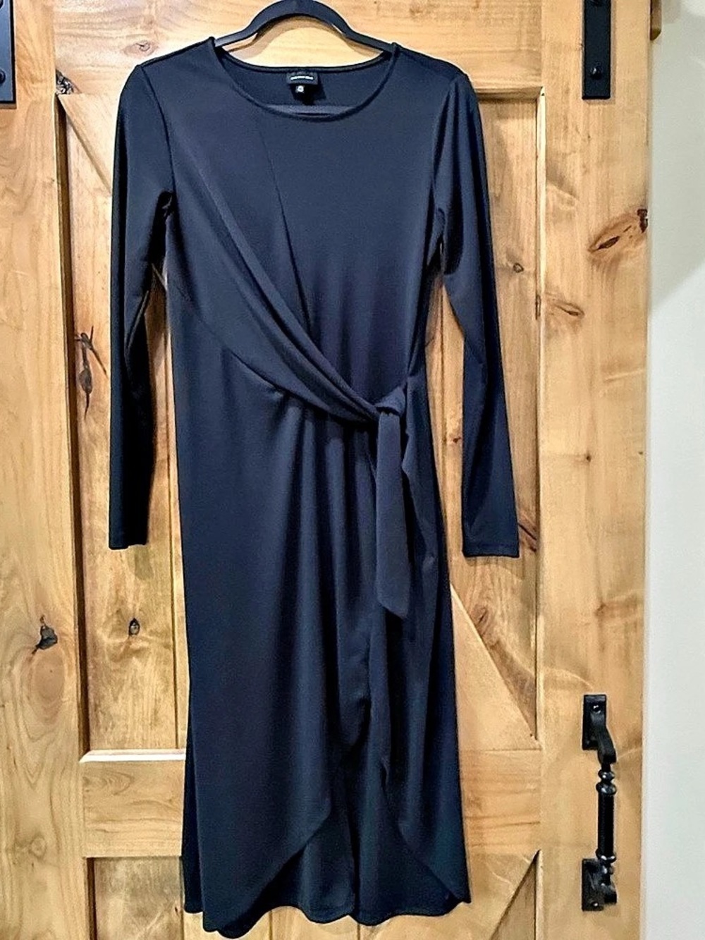 Who What Wear Black Faux Wrap Dress Size XS Like New